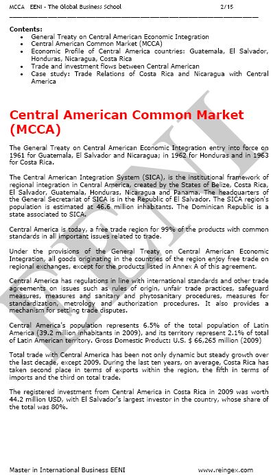 Zentralamerikanischen Gemeinsamen Markt