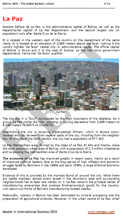 La Paz Bolivien Geschäft (Kurs, Master, Doctorate)