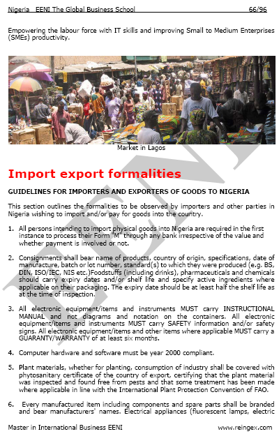 Nigeria Einfuhrformalitäten