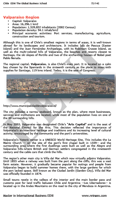 Valparaiso Chile Geschäft (Kurs, Master, Doctorate)
